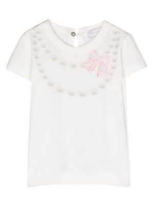 Monnalisa abstract-print cotton T-Shirt - White