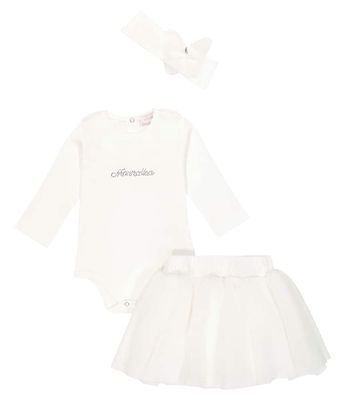 Monnalisa Baby bodysuit, skirt and headband set