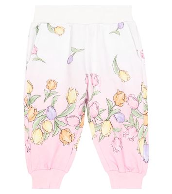 Monnalisa Baby floral cotton-blend sweatpants