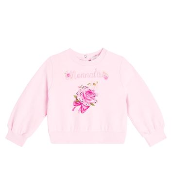 Monnalisa Baby printed cotton-blend sweater