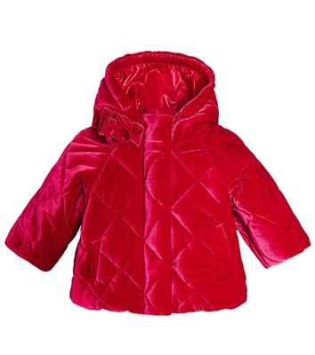 Monnalisa Baby quilted velvet down jacket