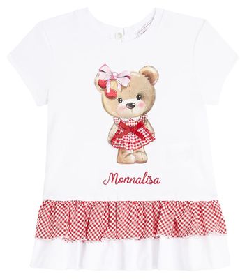 Monnalisa Baby ruffled printed cotton T-shirt