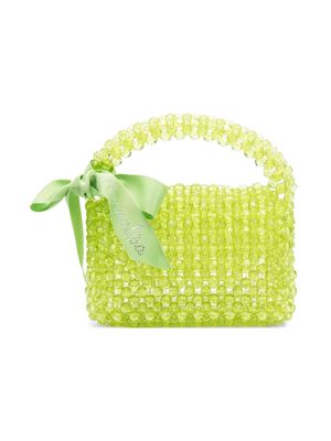 Monnalisa bead-embellished tote bag - Green
