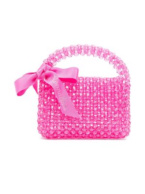 Monnalisa bead-embellished tote bag - Pink