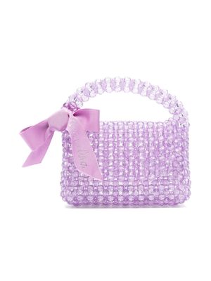 Monnalisa bead-embellished tote bag - Purple