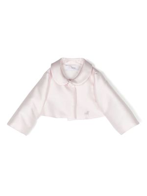 Monnalisa beaded-logo twill bomber jacket - Pink