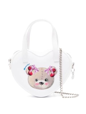 Monnalisa bear-print shoulder bag - White