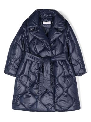 Monnalisa belted quilted coat - Blue