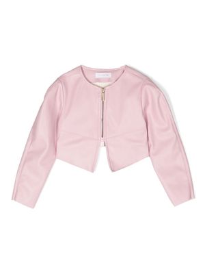 Monnalisa biker-inspired bolero jacket - Pink
