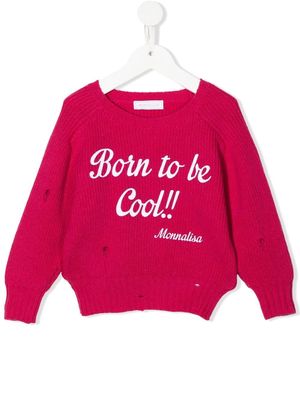 Monnalisa Born To Be Cool knitted sweater - Pink