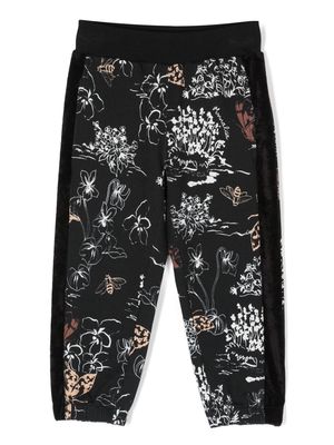 Monnalisa botanical-print stretch-cotton leggings - Black