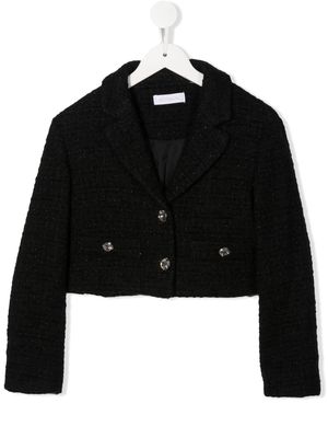Monnalisa bouclé cropped jacket - Black