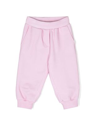 Monnalisa bow-appliqué cotton track pants - Pink