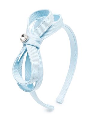 Monnalisa bow-detail crystal-embellished headband - Blue