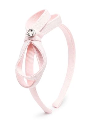 Monnalisa bow-detail crystal-embellished headband - Pink