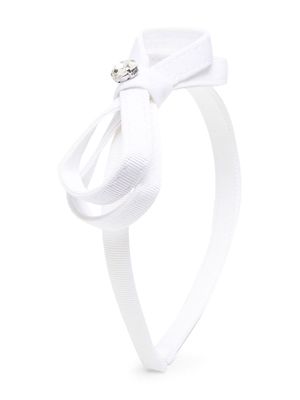 Monnalisa bow-detail crystal-embellished headband - White