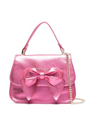 Monnalisa bow-detail metallic bag - Pink