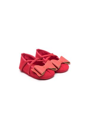 Monnalisa bow-detail pre-walker shoes - Red
