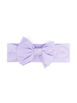 Monnalisa bow-detail taffeta headband - Purple
