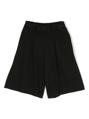 Monnalisa bow-detail wide-leg Bermuda shorts - Black