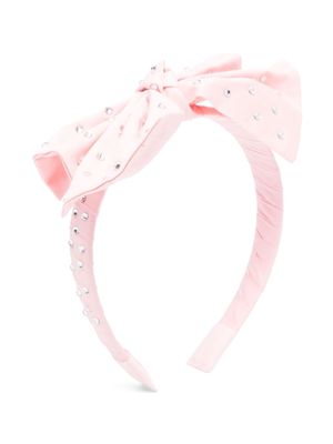 Monnalisa bow-detailing crystal-embellished headband - Pink