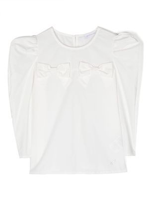 Monnalisa bow-detailing long-sleeve T-shirt - White
