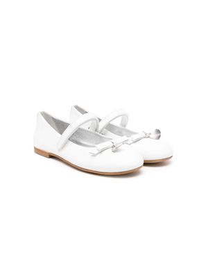 Monnalisa bow leather ballerina shoes - White