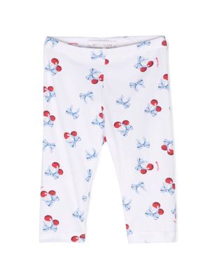 Monnalisa bow-print stretch-cotton leggings - White