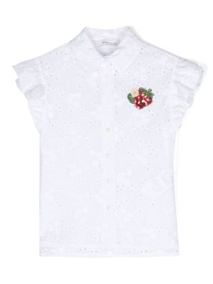 Monnalisa broderie-anglaise shirt - White