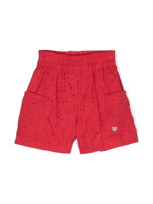 Monnalisa broderie-anglaise shorts - Red
