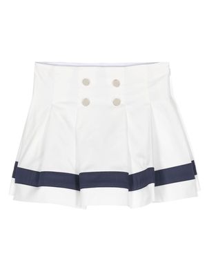 Monnalisa button-detail pleated skirt - White