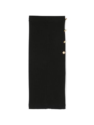 Monnalisa button-detail ribbed skirt - Black