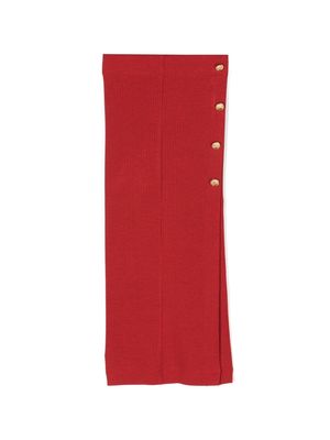Monnalisa button-detail ribbed skirt - Red