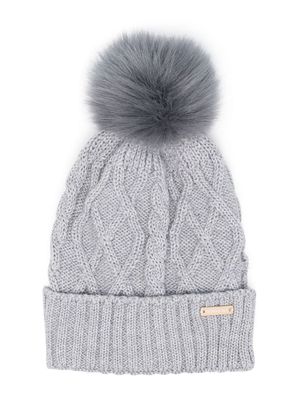 Monnalisa cable-knit wool-blend beanie - Grey