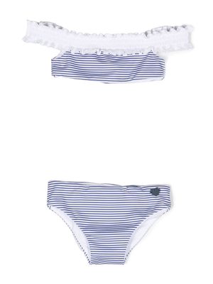 Monnalisa candy-stripe bikini set - White