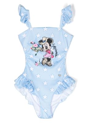 Monnalisa cartoon-print swimsuit - Blue