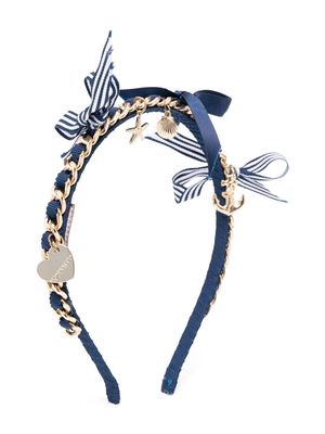Monnalisa chain-detail head band - Blue