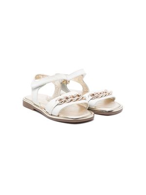 Monnalisa chain-link detail 10mm sandals - White