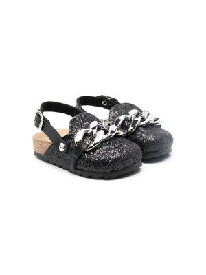 Monnalisa chain-link metallic loafers - Black