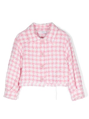 Monnalisa checked tweed jacket - Pink