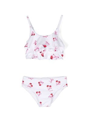 Monnalisa cherry-print bikini set - White