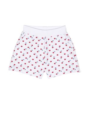 Monnalisa cherry-print cotton shorts - White