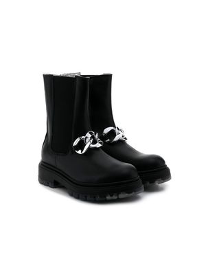 Monnalisa chunky-chain detail boots - Black