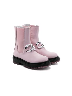 Monnalisa chunky-chain detail boots - Pink