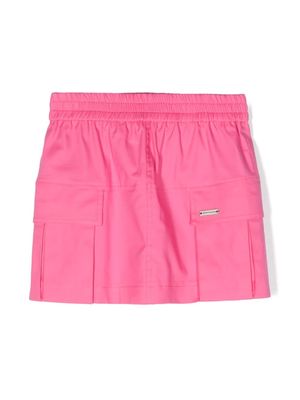 Monnalisa cotton-blend cargo miniskirt - Pink