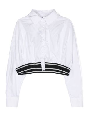 Monnalisa cotton cropped shirt - White