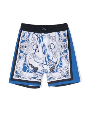 Monnalisa cotton graphic-print casual shorts - Blue