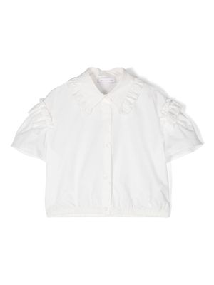 Monnalisa cotton poplin shirt - White