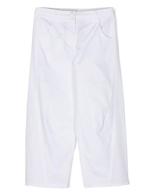 Monnalisa cotton straight-leg trousers - White
