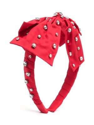 Monnalisa crystal-embellished bow head band - Red